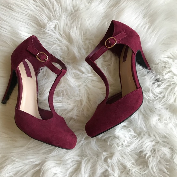 Forever 21 Burgundy Heels Pumps Size 7.5 EUC - Picture 7 of 8